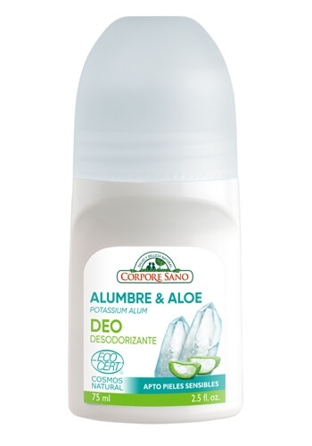 Deodorant roll-on cu alaun si aloe vera fara aluminiu si alcool Corpore Sano 75 ml