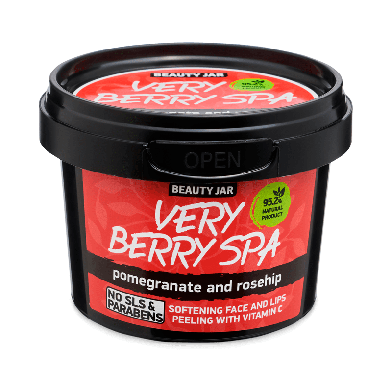 Exfoliant pentru fata si buze cu vitamina C Very Berry Spa Beauty Jar 120g