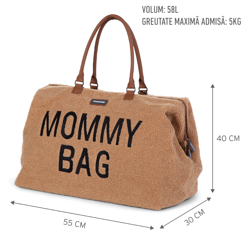 Geanta de infasat Childhome Mommy Bag Teddy Accesorii imagine noua responsabilitatesociala.ro