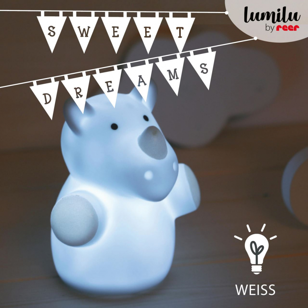 Lampa de veghe cu LED forma rinocer albastra Lumilu Mini Zoo Rhino Reer - 1