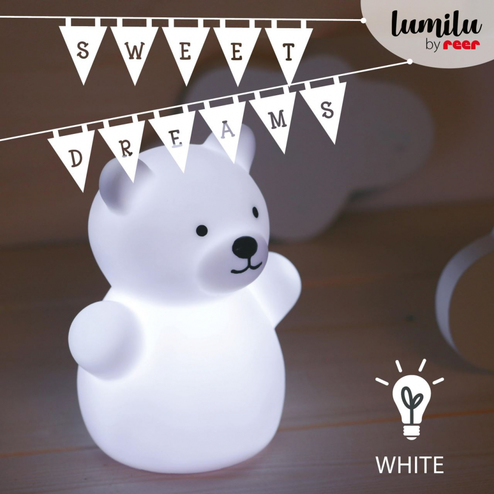 Lampa de veghe cu LED forma ursulet alba Lumilu Mini Zoo Bear Reer - 1