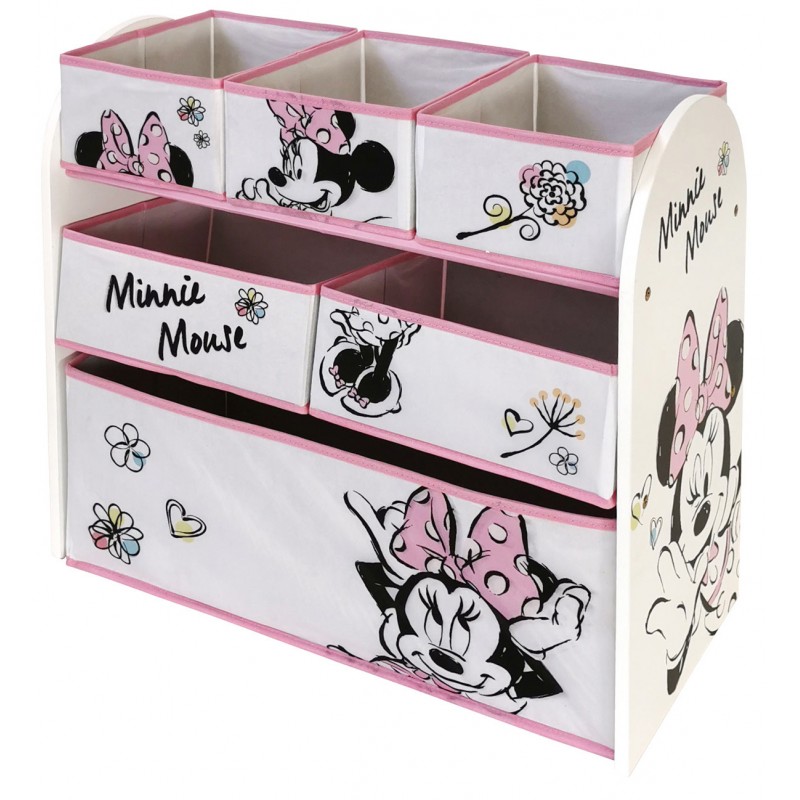 Organizator jucarii cu cadru din lemn Minnie Mouse