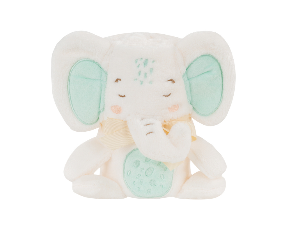 Paturica moale 75x100 cm KikkaBoo Baby blanket 3D Elephant Time - 1