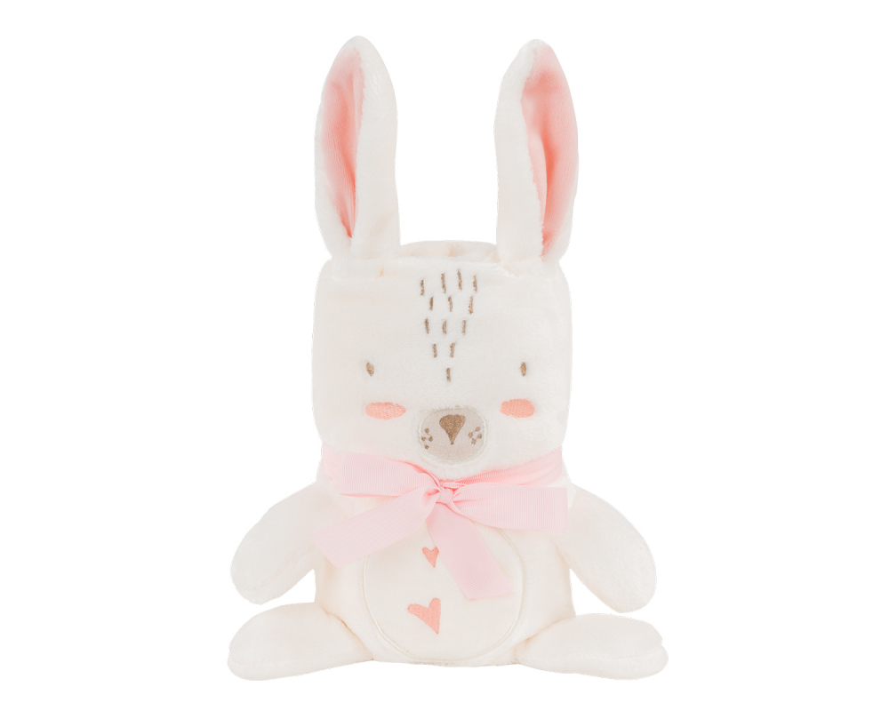 Paturica moale 75x100 cm KikkaBoo Baby blanket 3D Rabbits in Love