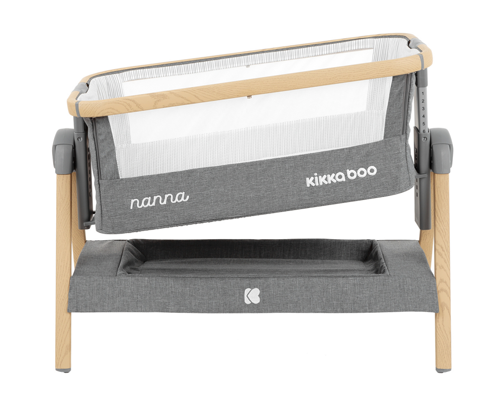 Patut Co-Sleeper KikkaBoo Nanna Dark Grey Melange Wood 2020 - 5