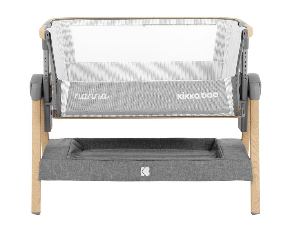 Patut Co-Sleeper KikkaBoo Nanna Dark Grey Melange Wood 2020 - 9