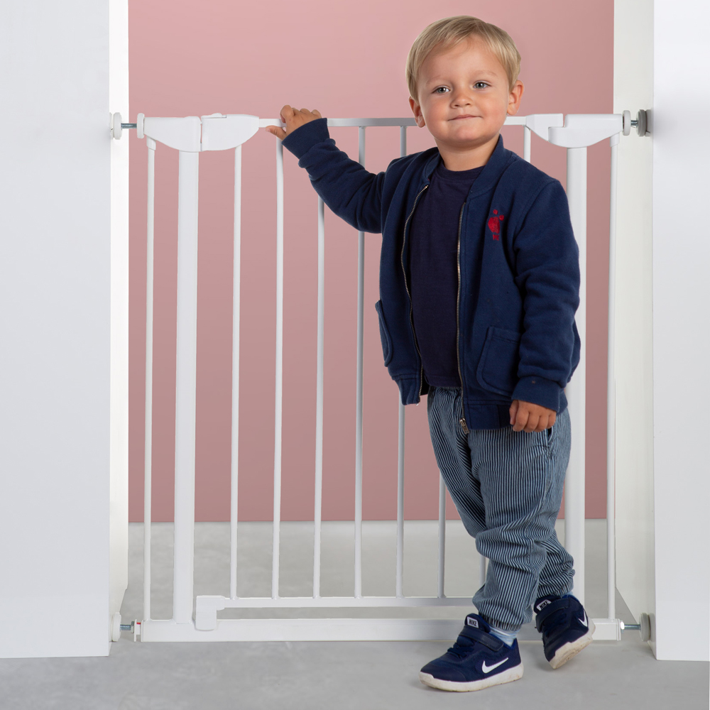 Poarta de siguranta metal Childhome Eltra Doorgate Pressure 75-81 cm alb