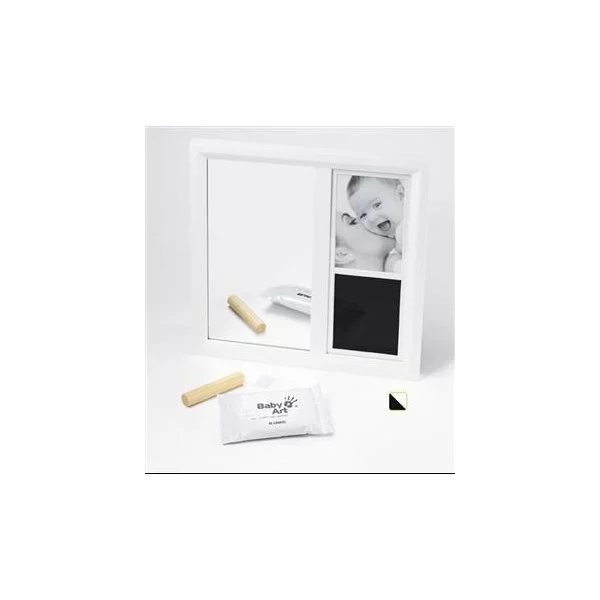 Rama cu amprenta si oglinda baby art white black