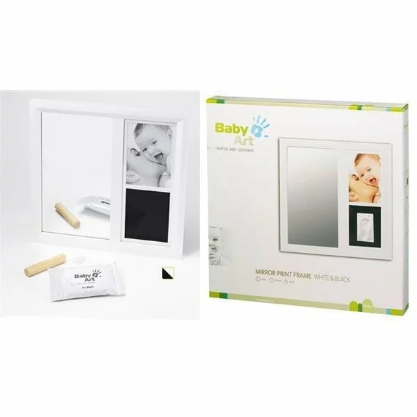 Rama cu amprenta si oglinda Baby Art white black - 2