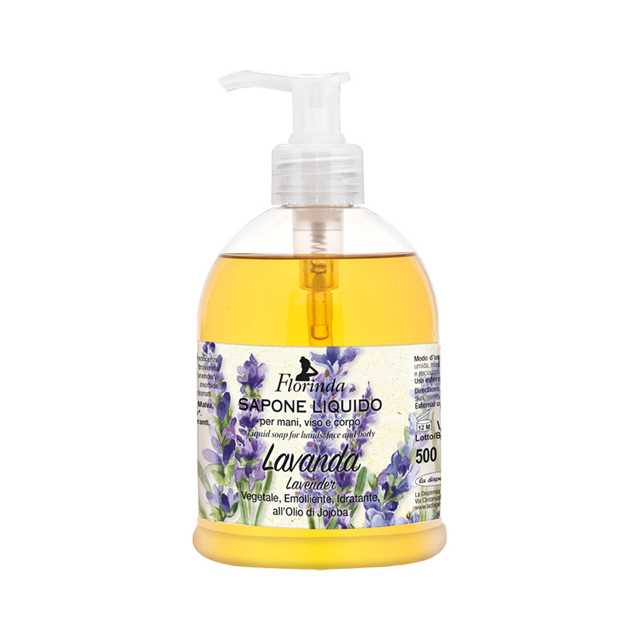 Sapun lichid vegetal hidratant cu lavanda si ulei de Jojoba Florinda 500 ml La Dispensa