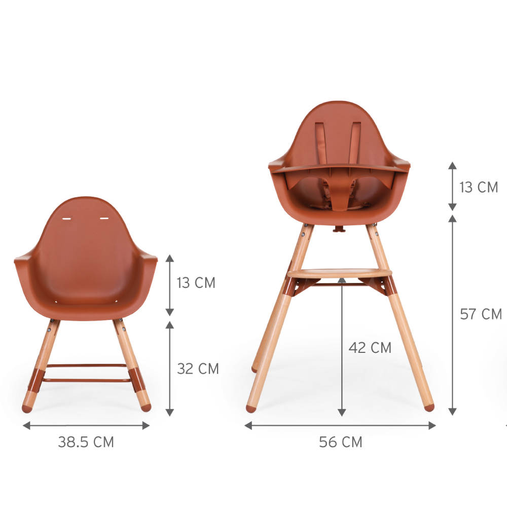 Scaun de masa reglabil in inaltime Childhome Evolu 2 NaturalRuginiu