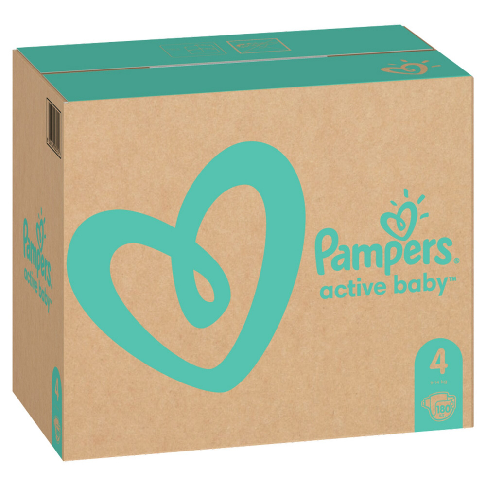 Scutece Pampers Active Baby XXL BOX Marimea 4, 9 -14 kg, 180 buc