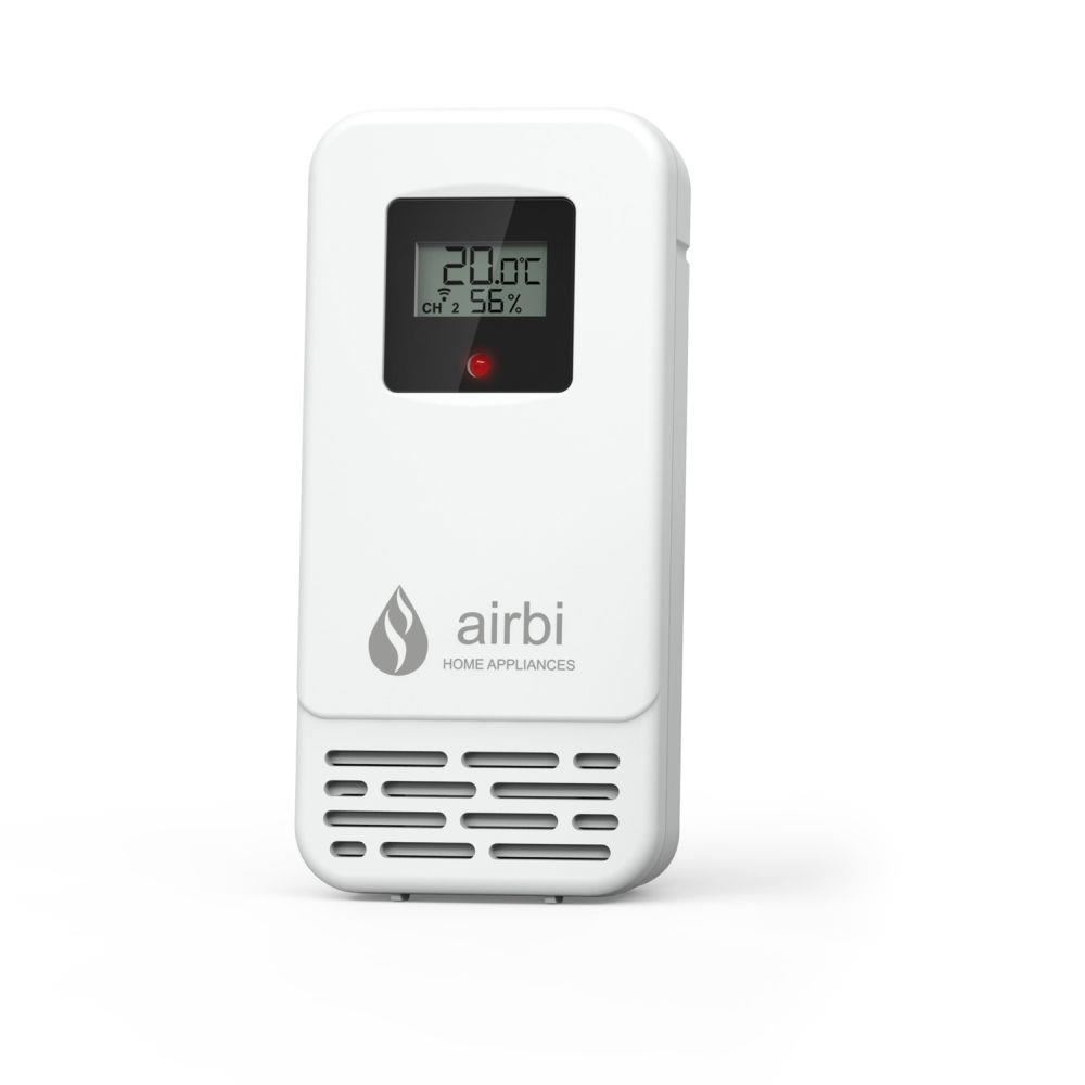 Senzor pentru temperatura si umiditate afisaj LCD alb AirBi BI1010 afisaj imagine noua responsabilitatesociala.ro