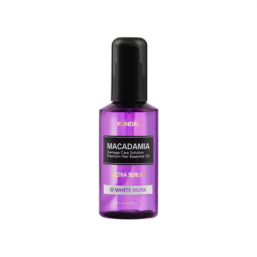 Serum reparator pentru par deteriorat cu ulei de macadamia White Musk 100 ml Kundal