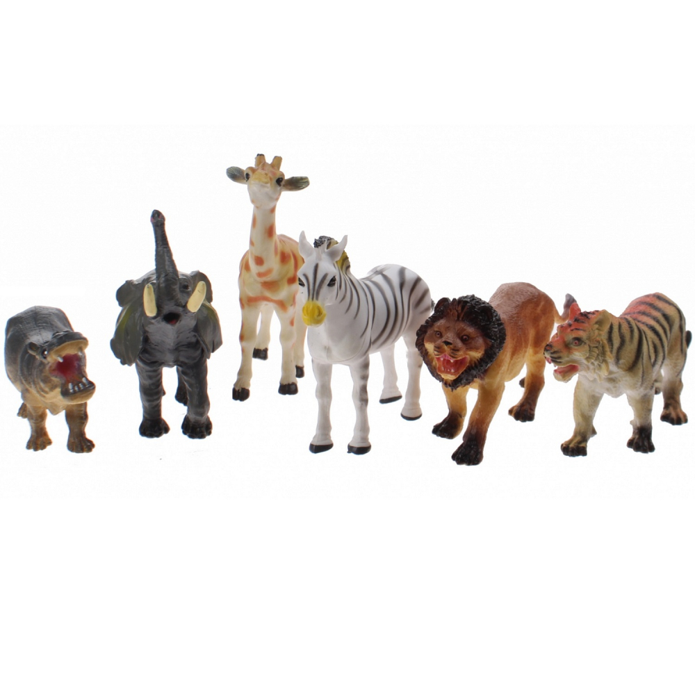 Set 6 figurine din cauciuc animale salbatice