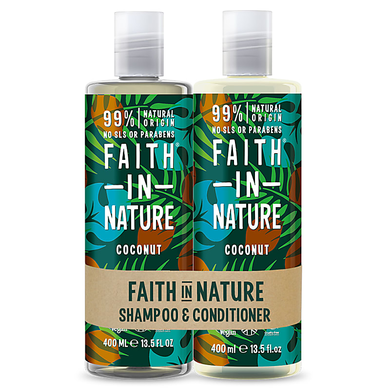 Set Sampon  Balsam cu Cocos par normal sau uscat Faith in Nature 2 x 400 ml