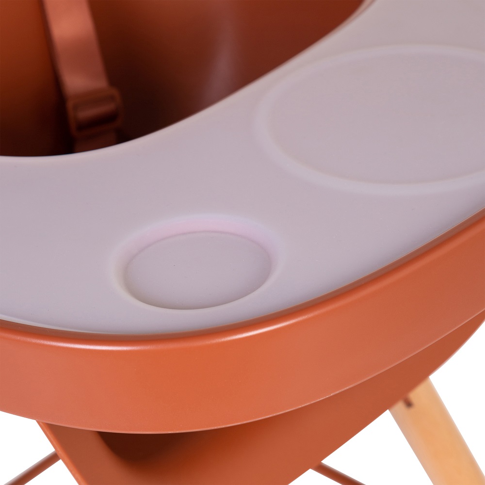 Tavita scaun de masa Childhome Evolu + protectie din silicon ruginiu Alimentatie