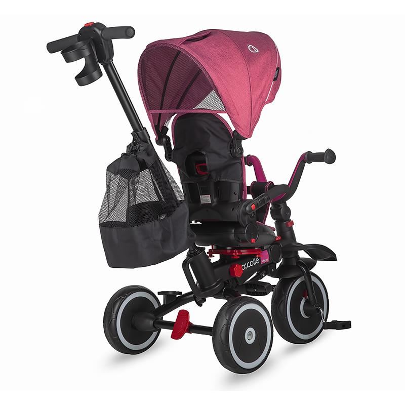Poze Tricicleta pentru copii Coccolle Vispo Magenta multifunctionala, pliabila, scaun reversibil, rotire 360 grade, pozitie somn, sistem roata libera, 2 seturi suport de picioare si cadru din aliaj de magneziu nichiduta.ro 