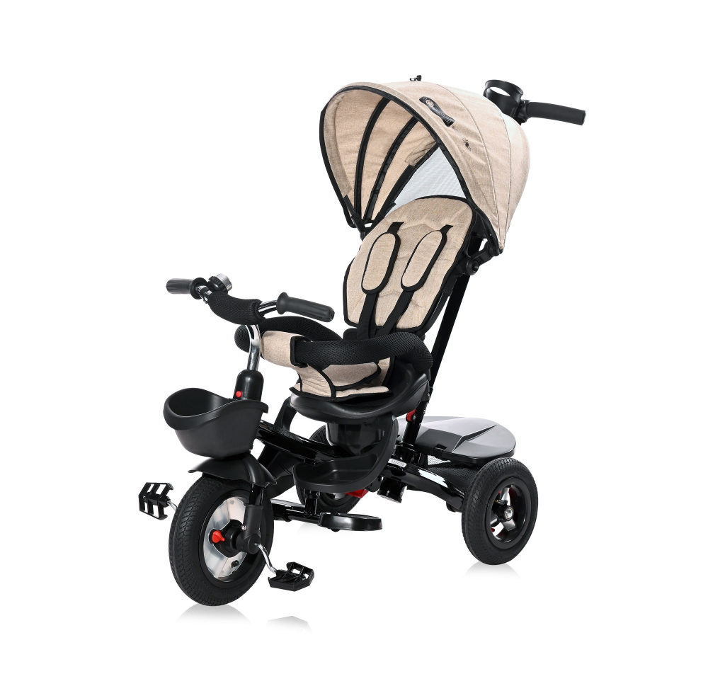 Tricicleta pentru copii Lorelli Zippy Air Pearl control parental 12-36 luni cu scaun reversibil, rotire 360 grade, spatar reglabil pe multiple pozitii, roti din cauciuc cu camera si 2  tipuri de suport pentru picioare - 2 | YEO