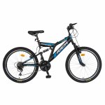 Bicicleta MTB-FS Saiguan Revoshift 18 viteze Roti 26 inch RICH CSR26/49A negru cu albastru