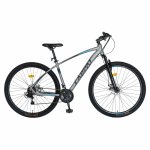 Bicicleta MTB-HT Schimbator Shimano Tourney Roti 29 Inch Carpat C2957C Gri cu Albastru/Negru