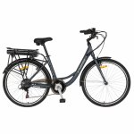 Bicicleta electrica City E-Bike Roti 26 Inch motor 250W autonomie Max 60 Km Carpat C261EG Gri/Alb