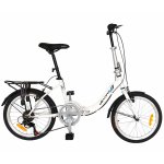 Bicicleta pliabila Shimano Revoshift Tourney 20 inch Velors V2057A alb cu design negru/albastru