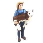 Figurina fermier cu vitel
