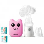 Pompa de san electrica Bebumi BS ECO Pisica pink + 60 pungi