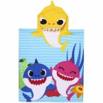 Prosop poncho cu gluga Baby Shark 50 x 115 cm