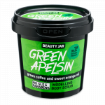 Scrub modelator pentru corp cu cafea verde si ulei de portocala Green Apelsin Beauty Jar 200 g
