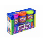 Tempera lichida glitter 6 culori x 55 ml/culoare + pensula/set Jovi