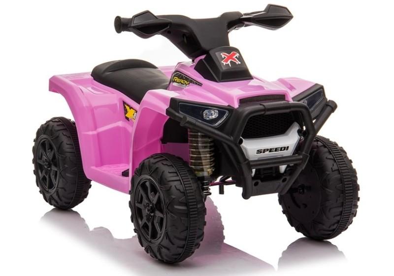 ATV Quad electric pentru copii XH116 LeanToys 5706 roz-negru - 3