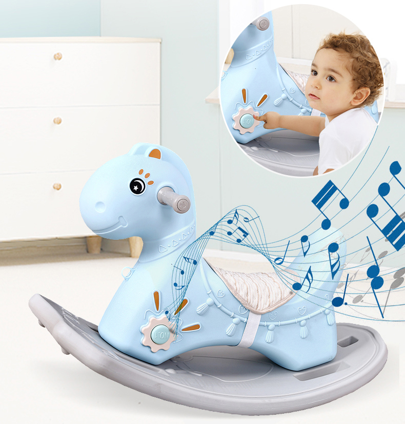 Balansoar calut pentru copii cu sunete Nichiduta Rocking Horse Albastru - 1 | YEO