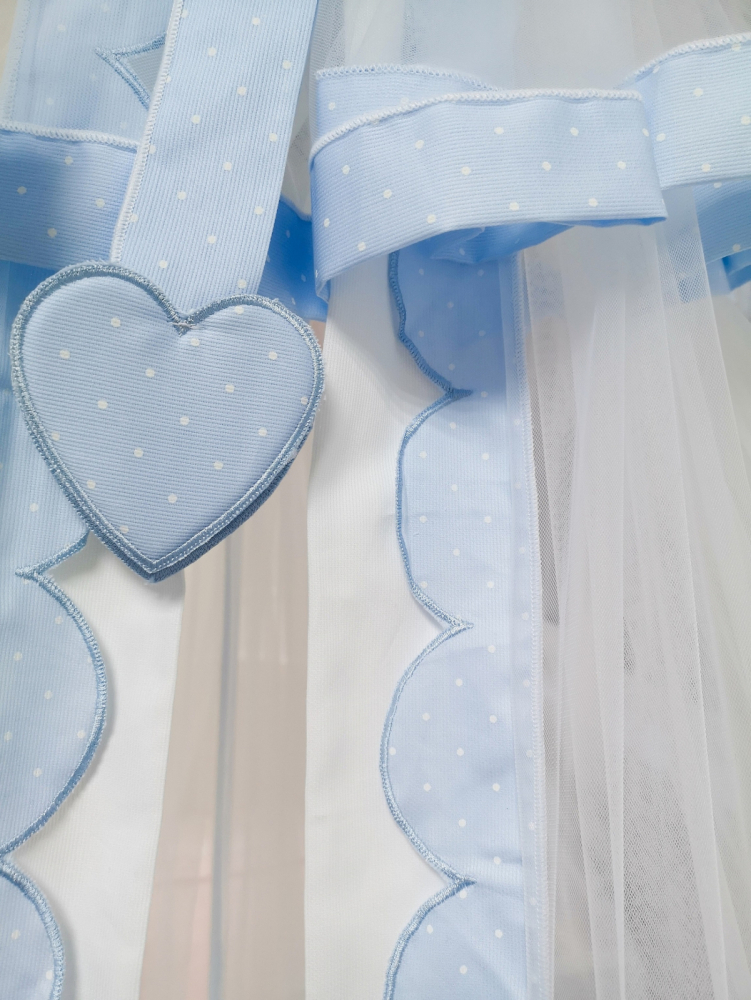 Baldachin patut lemn cu suport de prindere inclus Cuore di Mamma Blue 620x180 cm - 1
