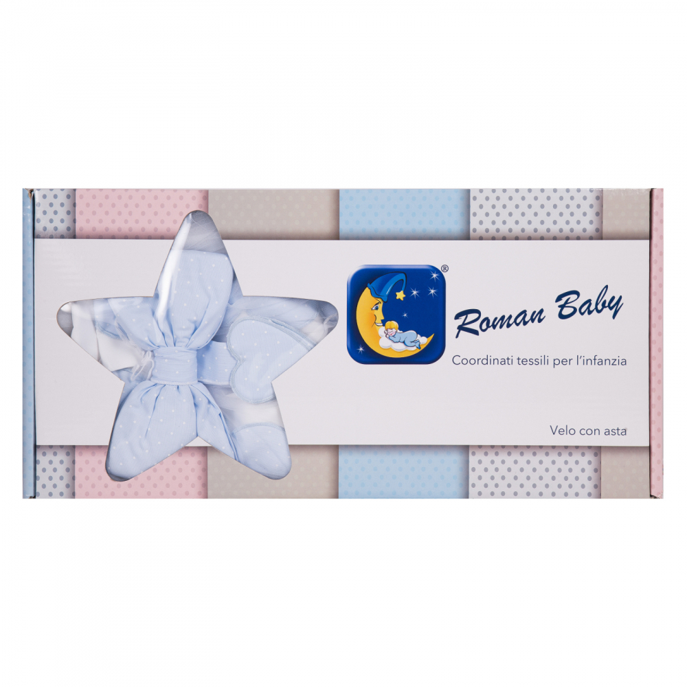 Baldachin patut lemn cu suport de prindere inclus Cuore di Mamma Blue 620x180 cm - 2