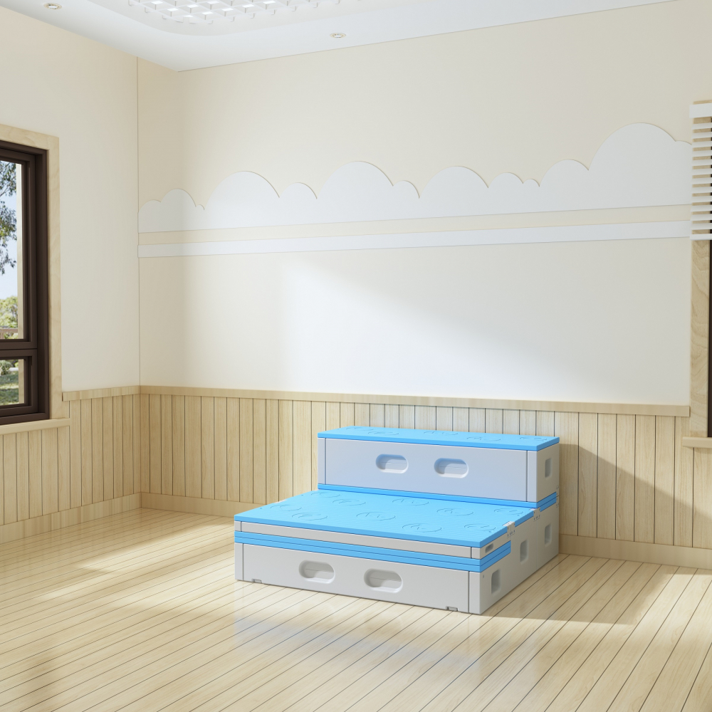 Poze Bancuta modulara pentru gradinita Step Stool Blue nichiduta.ro 