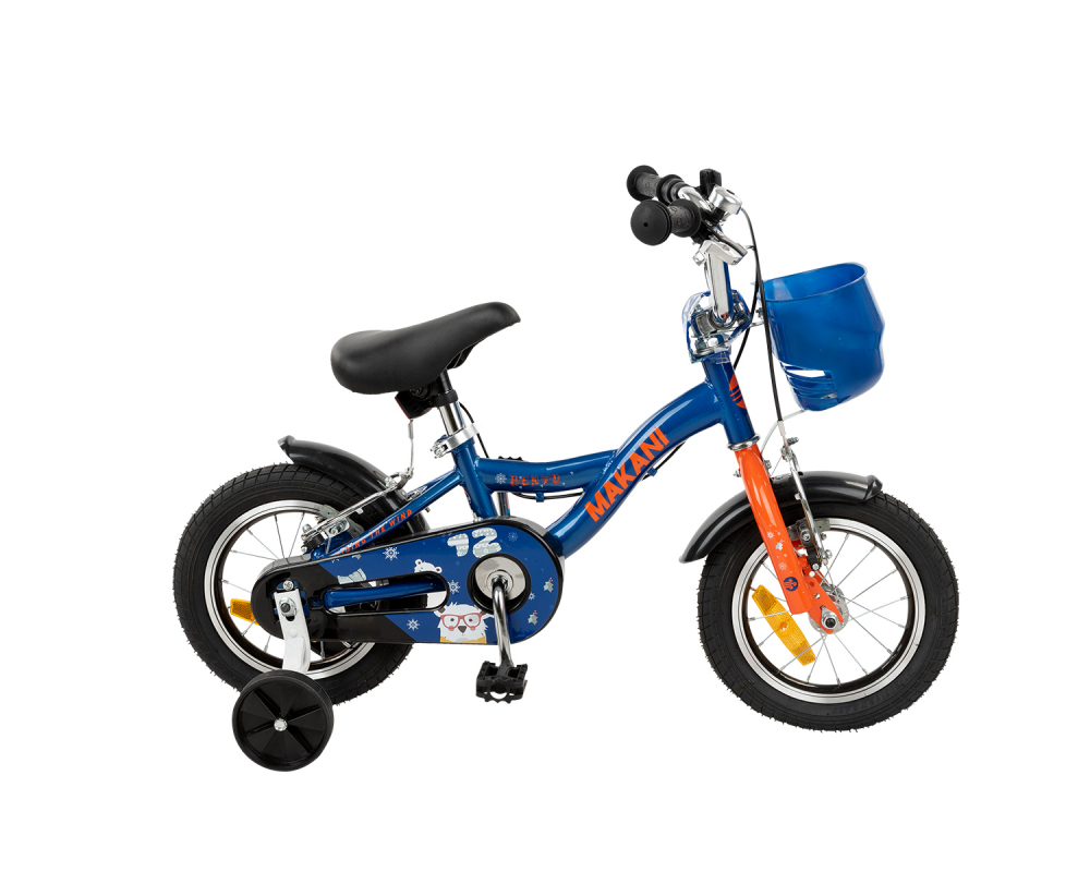 Bicicleta 12 inch cu roti ajutatoare si cosulet frontal Makani Bentu Dark Blue - 1