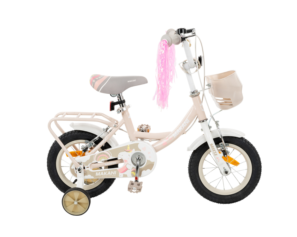 Bicicleta 16 inch cu roti ajutatoare si cosulet Makani Breeze Light Pink ajutatoare Biciclete Copii