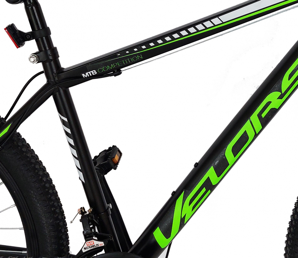 Bicicleta MTB-HT 26 inch frane pe disc Velors Vulcano V2609A negru cu design verde - 4