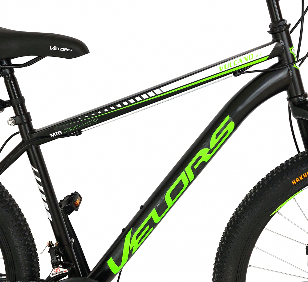 Bicicleta MTB-HT 26 inch frane pe disc Velors Vulcano V2609A negru cu design verde - 5