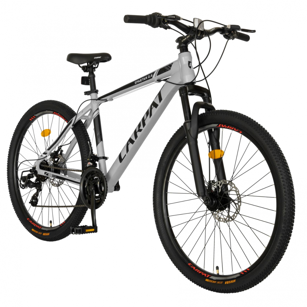Bicicleta MTB-HT 27.5 inch frane pe disc Carpat CSC2758C gri cu design negru 27.5