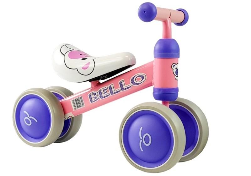 Bicicleta fara pedale cu roti duble pentru copii Pink Bello LeanToys 5262 - 2