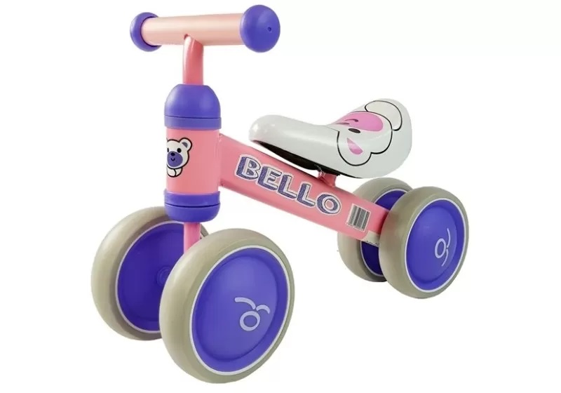 Bicicleta fara pedale cu roti duble pentru copii Pink Bello LeanToys 5262 - 1