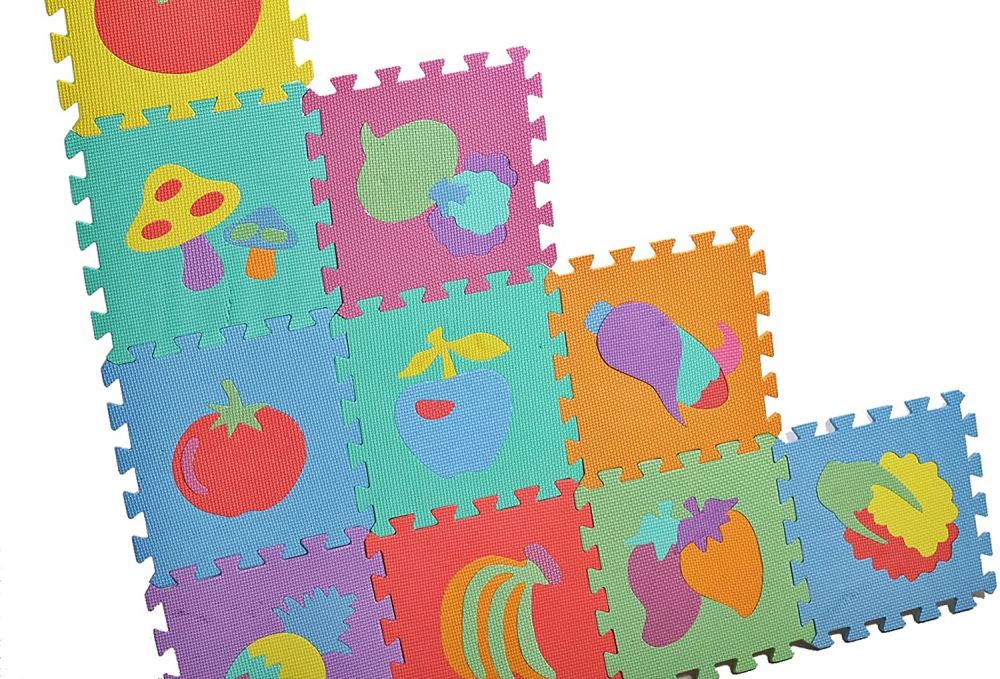 Covor puzzle din spuma 10 piese Fructe