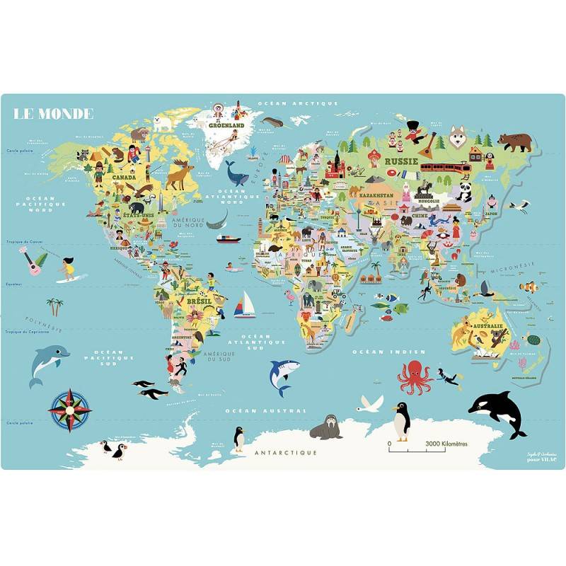 Harta lumii magnetica in limba franceaza