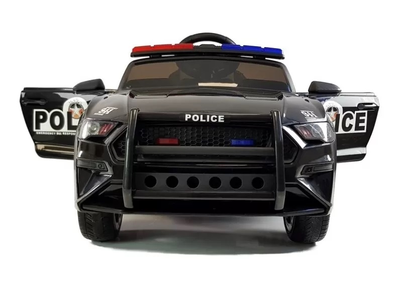 Masina de Politie electrica pentru copii cu telecomanda 2 motoare LeanToys 4781 negru - 2