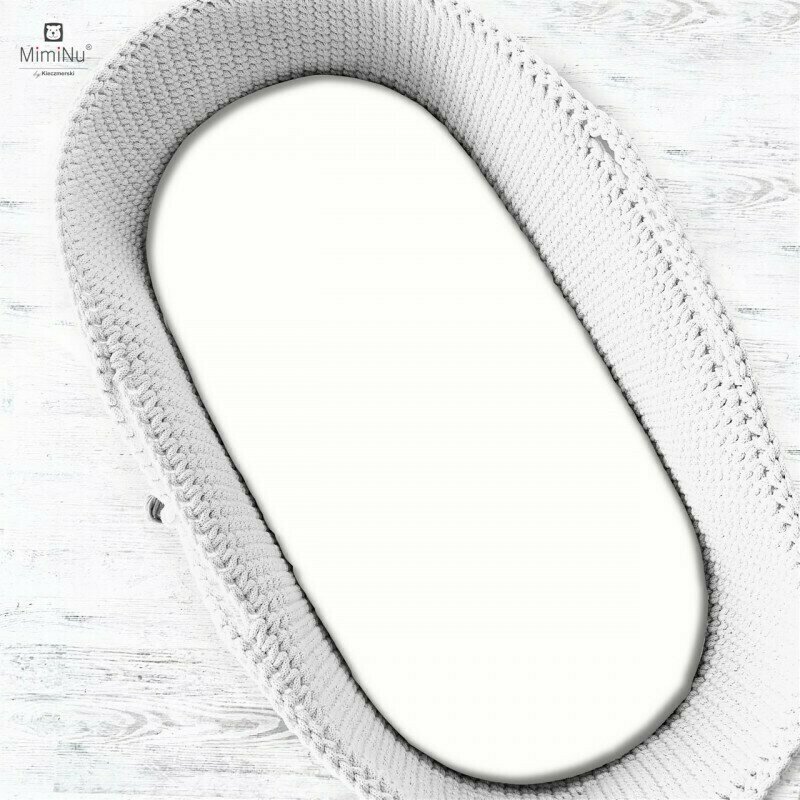 Cearceaf cu elastic pentru landou 80×35 cm in jerseu alb MimiNu MimiNu imagine 2022