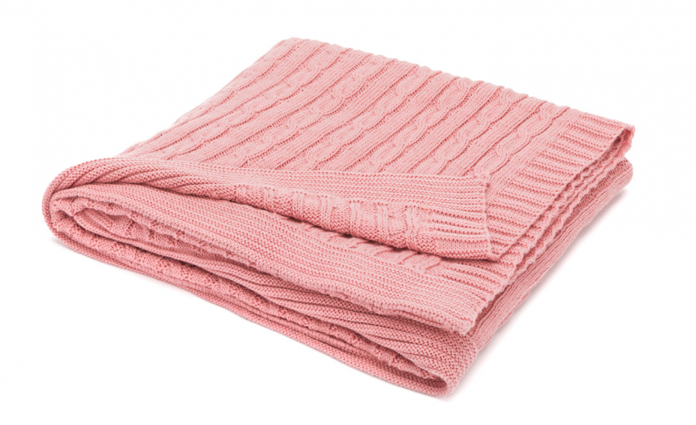 Patura tricotata 100 bumbac 100x80cm pink Fillikid 100% imagine 2022 protejamcopilaria.ro
