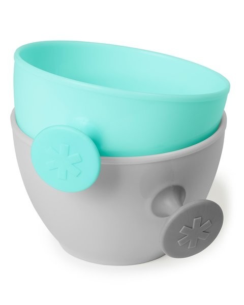 Set 2 boluri ergonomice soft gri + turcoaz skip hop